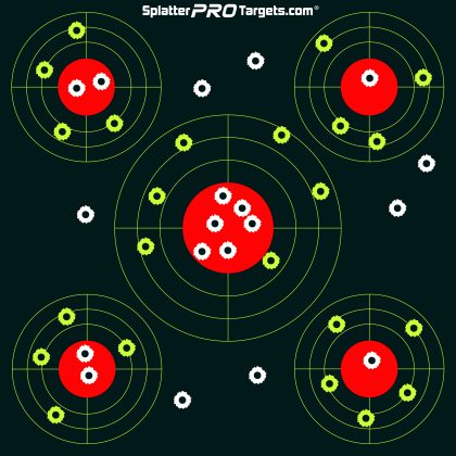 Splatter PRO 12×12 Multi Bullseye Target Fluorescent