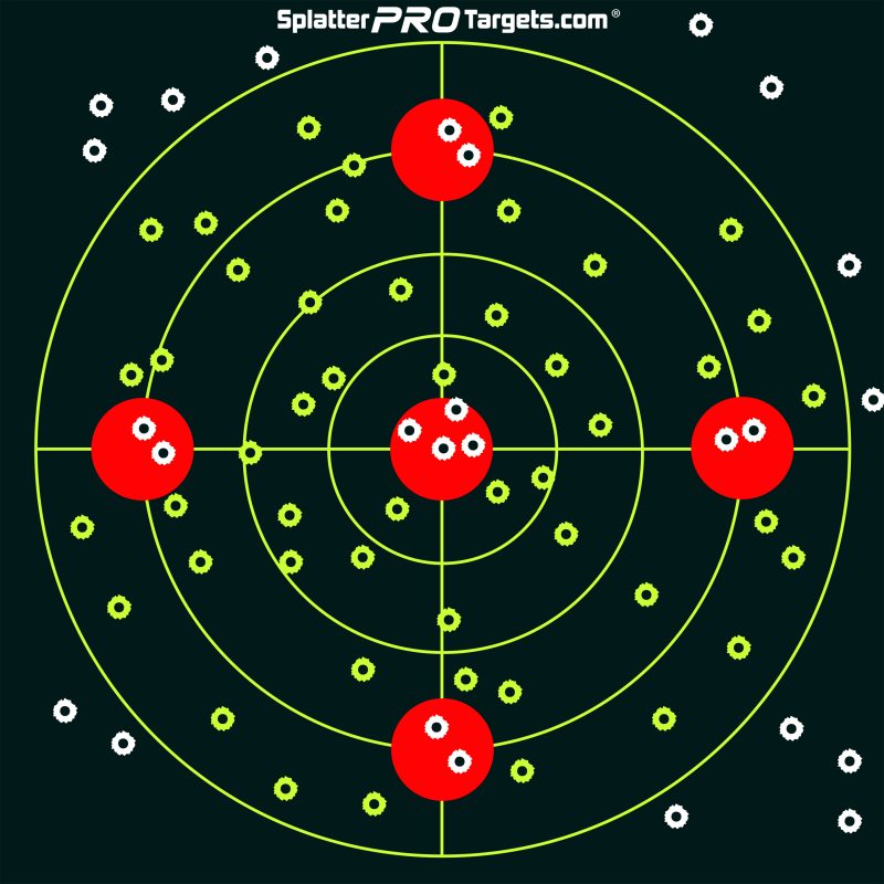 Splattering Target Splatter PRO 12×12 Bullseye Target Fluorescent | Luckys Sports