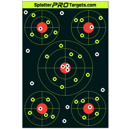 Splatter PRO 12x18 Multi Bullseye Target Fluorescent