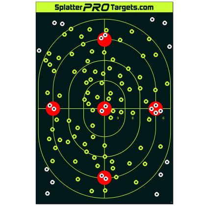 Splatter PRO 12×18 Large Bullseye Target Fluorescent 3